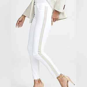 J Brand Alana Borderline White Raw Hem Skinny Jeans